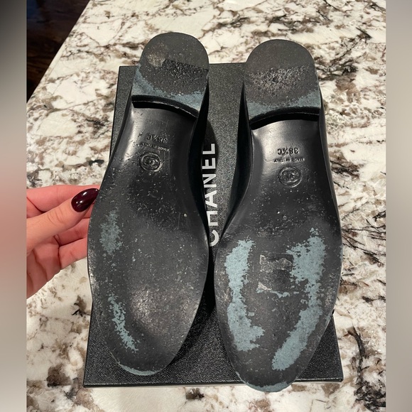 Chanel Black Ballerina Flats Size 38.5 - Picture 8 of 11